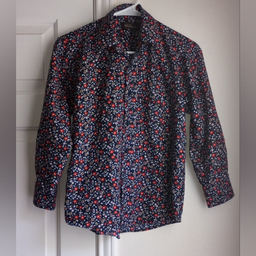 Alberto Danelli Boys  Longs Sleeve Floral Dress Shirt Size 12